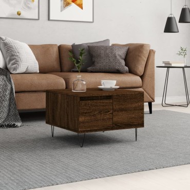 vidaXL Τραπεζάκι Σαλονιού Καφέ Δρυς 55x55x36,5cm Επεξεργασμένο Ξύλο 1 τεμ.