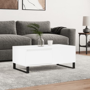vidaXL Τραπεζάκι Σαλονιού Λευκό 90x50x36,5cm Επεξεργασμένο Ξύλο 1 τεμ.