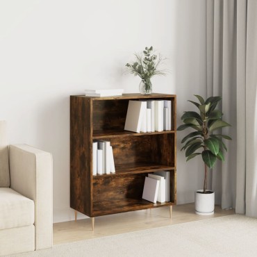 vidaXL Βιβλιοθήκη Καπνιστή Δρυς 69,5x32,5x90cm από Επεξεργ. Ξύλο 1 τεμ.