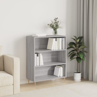 vidaXL Βιβλιοθήκη Γκρι Sonoma 69,5x32,5x90cm από Επεξεργ. Ξύλο 1 τεμ.