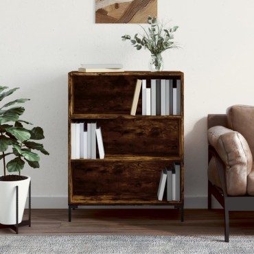 vidaXL Βιβλιοθήκη Καπνιστή Δρυς 69,5x32,5x90cm από Επεξεργ. Ξύλο 1 τεμ.
