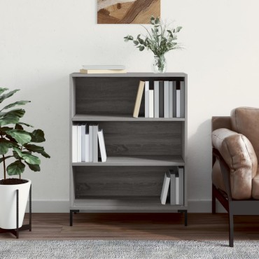 vidaXL Βιβλιοθήκη Γκρι Sonoma 69,5x32,5x90cm από Επεξεργ. Ξύλο 1 τεμ.