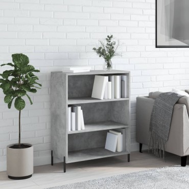 vidaXL Ραφιέρα Γκρι Σκυροδεμ. 69,5x32,5x90cm από Επεξεργ. Ξύλο 1 τεμ.