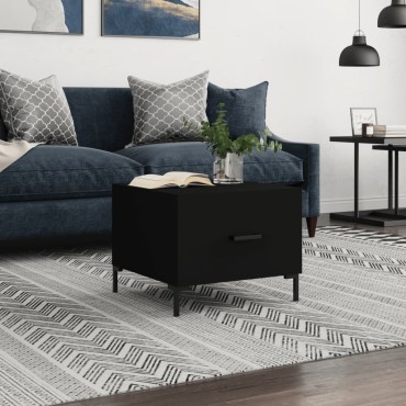 vidaXL Τραπεζάκι Σαλονιού Μαύρο 50x50x40cm από Επεξεργασμένο Ξύλο 1 τεμ.