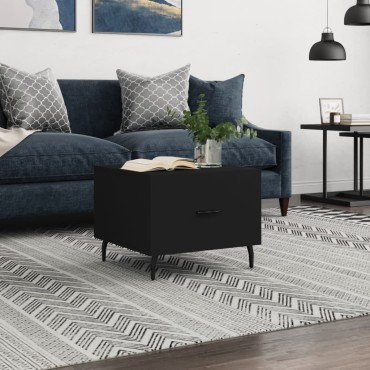 vidaXL Τραπεζάκι Σαλονιού Μαύρο 50x50x40cm από Επεξεργασμένο Ξύλο 1 τεμ.