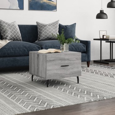 vidaXL Τραπεζάκι Σαλονιού Γκρι Sonoma 50x50x40cm Επεξεργασμένο Ξύλο 1 τεμ.