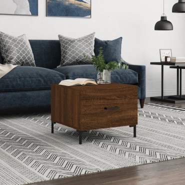 vidaXL Τραπεζάκι Σαλονιού Καφέ Δρυς 50x50x40cm Επεξεργασμένο Ξύλο 1 τεμ.