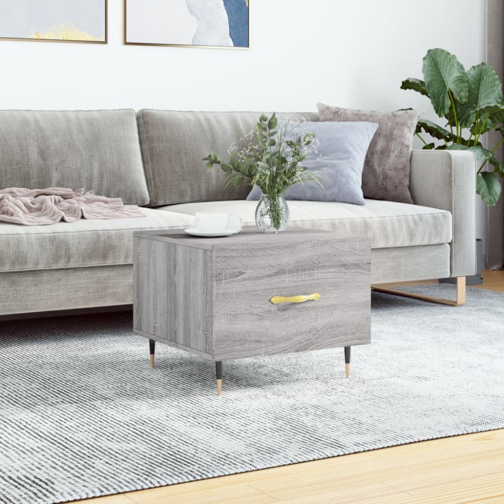 vidaXL Τραπεζάκι Σαλονιού Γκρι Sonoma 50x50x40cm Επεξεργασμένο Ξύλο 1 τεμ.
