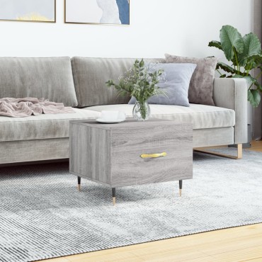vidaXL Τραπεζάκι Σαλονιού Γκρι Sonoma 50x50x40cm Επεξεργασμένο Ξύλο 1 τεμ.