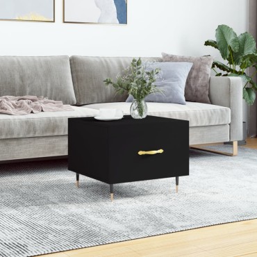 vidaXL Τραπεζάκι Σαλονιού Μαύρο 50x50x40cm από Επεξεργασμένο Ξύλο 1 τεμ.