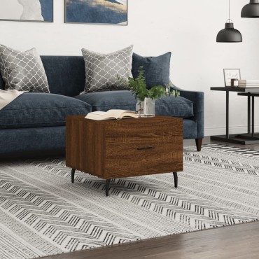 vidaXL Τραπεζάκι Σαλονιού Καφέ Δρυς 50x50x40cm Επεξεργασμένο Ξύλο 1 τεμ.