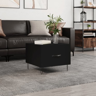 vidaXL Τραπεζάκι Σαλονιού Μαύρο 50x50x40cm από Επεξεργασμένο Ξύλο 1 τεμ.