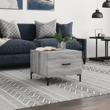 vidaXL Τραπεζάκι Σαλονιού Γκρι Sonoma 50x50x40cm Επεξεργασμένο Ξύλο 1 τεμ.