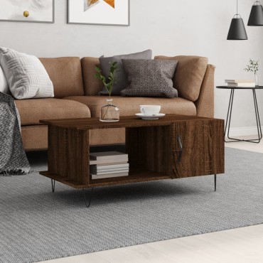 vidaXL Τραπεζάκι Σαλονιού Καφέ Δρυς 90x50x40cm Επεξεργασμένο Ξύλο 1 τεμ.