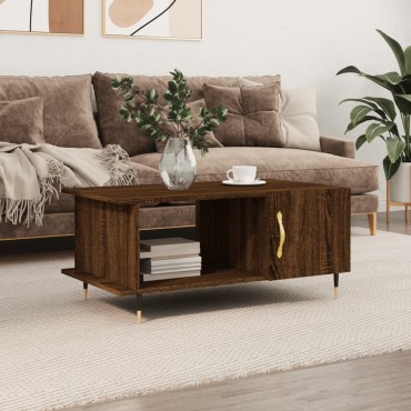 vidaXL Τραπεζάκι Σαλονιού Καφέ Δρυς 90x50x40cm Επεξεργασμένο Ξύλο 1 τεμ.