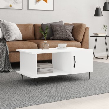 vidaXL Τραπεζάκι Σαλονιού Λευκό 90x50x40cm Επεξεργασμένο Ξύλο 1 τεμ.