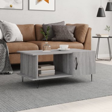 vidaXL Τραπεζάκι Σαλονιού Γκρι Sonoma 90x50x40cm Επεξεργασμένο Ξύλο 1 τεμ.