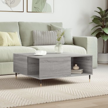 vidaXL Τραπεζάκι Σαλονιού Γκρι Sonoma 80x80x36,5cm Επεξεργασμένο Ξύλο 1 τεμ.