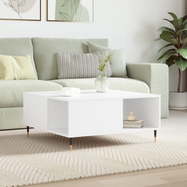 vidaXL Τραπεζάκι Σαλονιού Λευκό 80x80x36,5cm Επεξεργασμένο Ξύλο 1 τεμ.