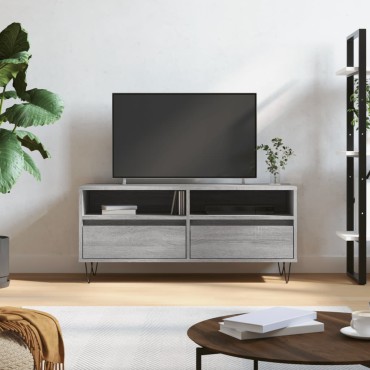 vidaXL Έπιπλο Τηλεόρασης Γκρι Sonoma 100x34,5x44,5cm Επεξεργ. Ξύλο
