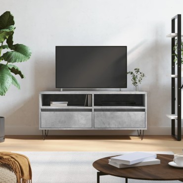 vidaXL Έπιπλο Τηλεόρασης Γκρι Σκυρ. 100x34,5x44,5cm Επεξ. Ξύλο