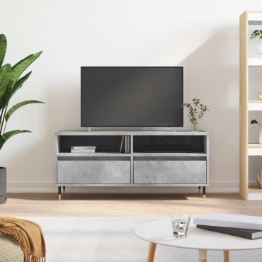 vidaXL Έπιπλο Τηλεόρασης Γκρι Σκυρ. 100x34,5x44,5cm Επεξ. Ξύλο