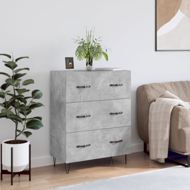 vidaXL Ντουλάπι Γκρι Σκυροδέματος 69,5x34x90cm Επεξεργασμένο Ξύλο 1 τεμ.