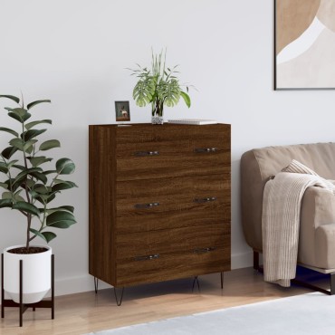 vidaXL Ντουλάπι Καφέ Δρυς 69,5x34x90cm Επεξεργασμένο Ξύλο 1 τεμ.