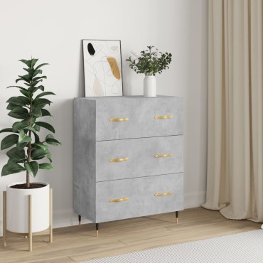 vidaXL Ντουλάπι Γκρι Σκυροδέματος 69,5x34x90cm Επεξεργασμένο Ξύλο 1 τεμ.