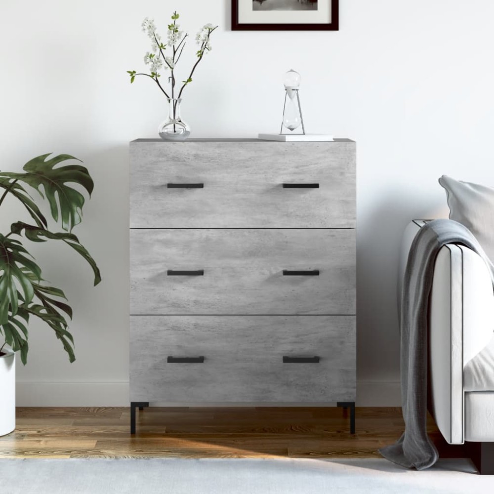 vidaXL Ντουλάπι Γκρι Σκυροδέματος 69,5x34x90cm Επεξεργασμένο Ξύλο 1 τεμ.