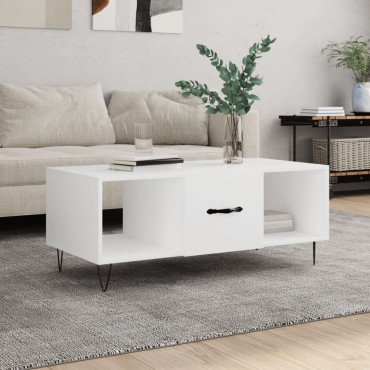 vidaXL Τραπεζάκι Σαλονιού Λευκό 102x50x40cm από Επεξεργασμένο Ξύλο 1 τεμ.