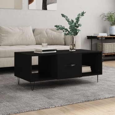 vidaXL Τραπεζάκι Σαλονιού Μαύρο 102x50x40cm από Επεξεργασμένο Ξύλο 1 τεμ.