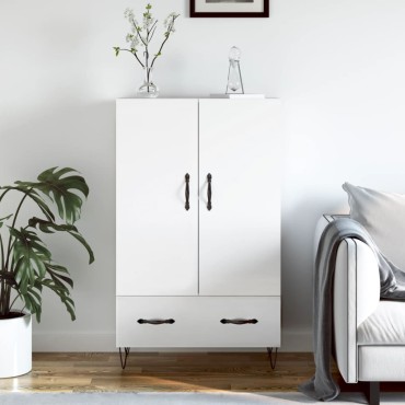 vidaXL Ντουλάπα Γυαλ. Λευκό 69,5x31x115cm από Επεξεργασμένο Ξύλο 1 τεμ.