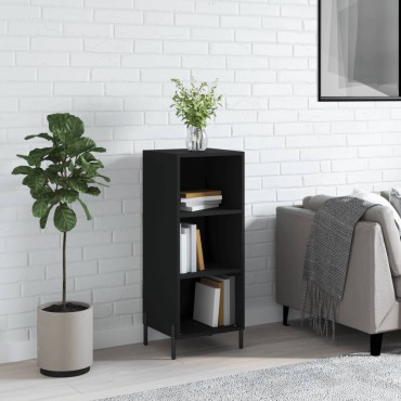 vidaXL Ντουλάπι Μαύρο 34,5x32,5x90cm Επεξεργασμένο Ξύλο 1 τεμ.
