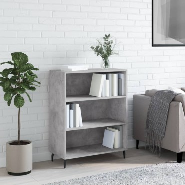 vidaXL Ραφιέρα Γκρι Σκυροδεμ. 69,5x32,5x90cm από Επεξεργ. Ξύλο 1 τεμ.