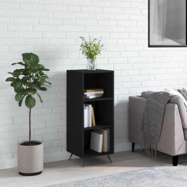 vidaXL Ραφιέρα Μαύρη 34,5x32,5x90cm από Επεξεργασμένο Ξύλο 1 τεμ.