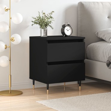 vidaXL Κομοδίνο Μαύρο 40x35x50cm από Επεξεργασμένο Ξύλο 1 τεμ.