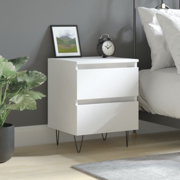 vidaXL Κομοδίνο Λευκό 40x35x50cm από Επεξεργασμένο Ξύλο 1 τεμ.