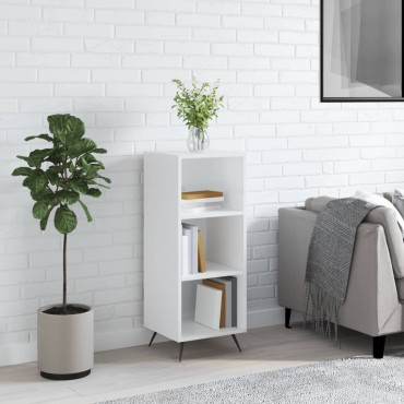 vidaXL Ραφιέρα Γυαλιστερή Λευκή 34,5x32,5x90cm από Επεξεργ. Ξύλο 1 τεμ.