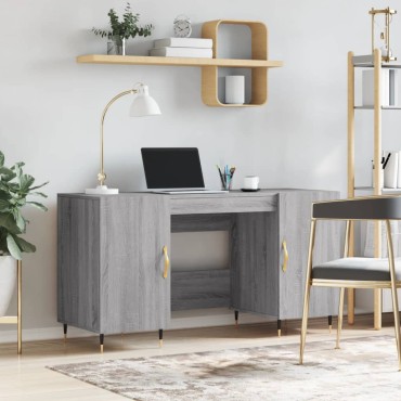 vidaXL Γραφείο Γκρι Sonoma 140x50x75cm από Επεξεργασμένο Ξύλο 1 τεμ.