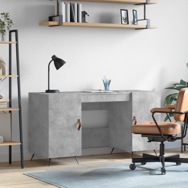 vidaXL Γραφείο Γκρι Σκυροδέματος 140x50x75cm από Επεξεργ. Ξύλο 1 τεμ.