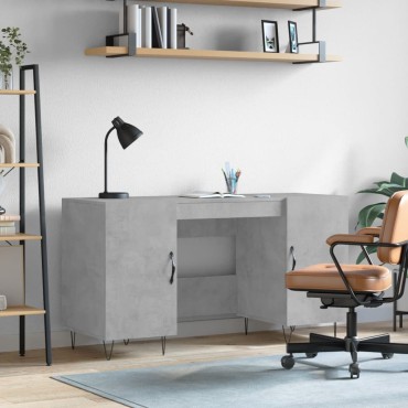 vidaXL Γραφείο Γκρι Σκυροδέματος 140x50x75cm από Επεξεργ. Ξύλο 1 τεμ.