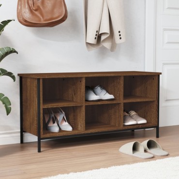 vidaXL Παπουτσοθήκη Καφέ Δρυς 100x35x50cm από Επεξεργασμένο Ξύλο