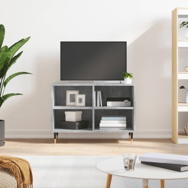 vidaXL Έπιπλο Τηλεόρασης Γκρι Σκυροδέματος 69,5x30x50cm Επεξ. Ξύλο