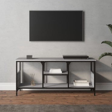 vidaXL Έπιπλο Τηλεόρασης Sonoma Γκρι 100x35x45cm Επεξ. Ξύλο/Σίδερο