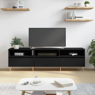 vidaXL Έπιπλο Τηλεόρασης Μαύρο 150x30x44,5cm Επεξεργασμένο Ξύλο