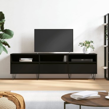 vidaXL Έπιπλο Τηλεόρασης Μαύρο 150x30x44,5cm Επεξεργασμένο Ξύλο