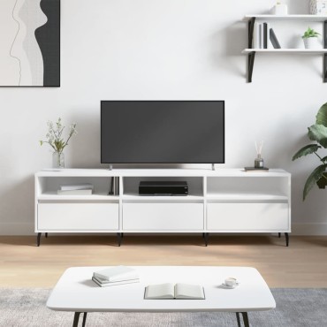 vidaXL Έπιπλο Τηλεόρασης Λευκό 150x30x44,5cm Επεξεργασμένο Ξύλο