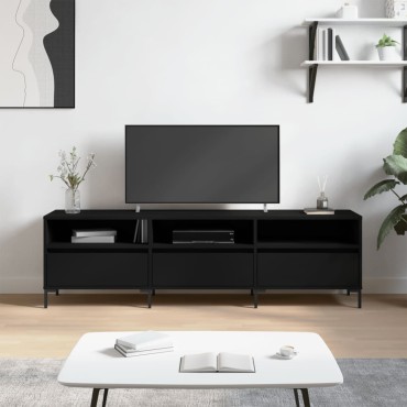 vidaXL Έπιπλο Τηλεόρασης Μαύρο 150x30x44,5cm Επεξεργασμένο Ξύλο