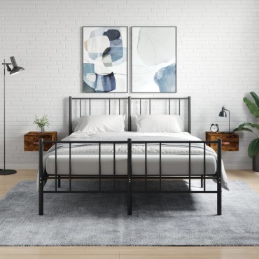 vidaXL Κομοδίνα Επιτοίχια 2 τεμ. Καπνιστή Δρυς 35x35x20cm